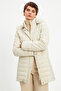 Beige Quilted Hooded Coat - 3