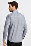 Classic Fit Long Sleeve Cotton Easy Iron Striped Men's Gray Shirt - 4