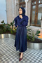 تنورة إليسا المطوية - أزرق داكن - 4
