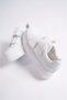 Bellamy White Matte Leather Velcro Women's Sports Shoes - 3