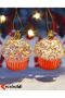 Red 6 cm Cupcake Party Decorations, Christmas Tree Cupcake New Year Birthday Party Ornament T-74 - 2