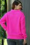 Women's Polo Collar Selanik Brioche Knit Long Sleeve Relaxed Fit Winter Thick Knit Sweater - 6