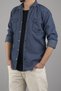 Men's Shirt Navy Blue Slim Fit Slim Fit Men's Denim Shirt