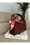 Women's Faux Leather Gold Accessory Zippered Shoulder Bag - 5