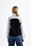 Women's Black Block Garnished Special Design Poplin Woven Shirt - 6