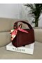 Women's Faux Leather Gold Accessory Zippered Shoulder Bag - 4