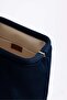 Heybes Women's Navy Blue Pleated Clutch Handbag - 5