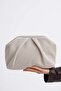 Women's Cream Pleated Clutch Handbag