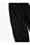 Jogger Denim Trousers with Cargo Pockets and Buttons, Cotton - 7