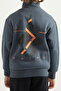 Sweatshirt for Boys 7-15 Years - Zip-Up, Stand Collar, Back Print, Raised, Forest Green 11021 - 5