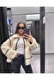 White Plush Oversize Biker Coat - 5