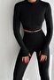 Slim Fit High Waist Recovery Crop Seamless Women's Tights Set - 4