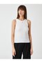 Crew Neck Stone Detailed Sleeveless Tank Top - 3