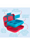 Pop 3 Compartment Lunchbox Flame Red/turqooise - 3