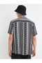 Summer Shirt Short Sleeve Turn-down Collar Ethnic Print Detailed - 4