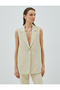 Blazer Vest Single Button Belted Back - 3