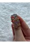 Silver Color Women's Ring with Heart Li Zircon Stone Adjustable - 3