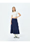 High Waist Oversize Layered Flounce Midi Skirt - 2