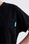Unisex Black Stretch Fabric Batwing Sleeve Nurse and Doctor Uniform Scrubs Set - 3