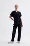 Unisex Black Stretch Fabric Batwing Sleeve Nurse and Doctor Uniform Scrubs Set - 5
