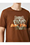 College T-Shirt Printed Crew Neck Slim Fit Short Sleeve - 5