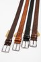 3.5 cm Snake Patterned Hazelnut Color Leather Belt - 4