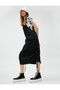 Salopet Dress Parachute Zipper Pocket Detailed Gathered