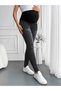 Women's Smoked Pregnant Flexible Waistband Jeans with Nails and Tight Legs - 4