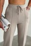 Women's Striped Modal Fabric Pants - Beige - 4