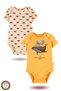 2-Piece 100% Cotton Organic Printed Snap Fastener Baby Bodysuit