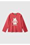 Girl's Dusty Rose Openable Button Front T-Shirt Printed