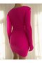 New Season Knitwear Stretchy Fabric Double Breasted Neckline Mini Dress 0216 - 2