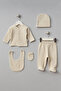Heart Pattern 5 Piece Newborn Baby Hospital Discharge Bodysuit Set 100% Cotton