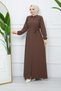 Tesettür Gi̇yi̇m Robali Drawing Belted Ferace Vison