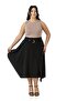 Plus Size Asymmetrical Cut Eyelets Detail Single Pocket Midi Black Skirt - 7