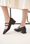 Women's Two-Helmet Short Heeled Shoes Alara Brown Skin - 3