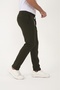 Men's Winter Jogger Slimfit Waist Half Elastic Khaki Fabric Pants - 5