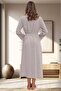 Women's Beige Design's Lace Pocket Belted Cotton Plus Size (Oversize) Dressing Gown - 3