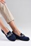 Matilda Navy Stone-Embellished Women's Oxford Flats - 7