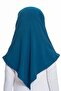 Petrol Blue Practical Ready-To-Wear Children's Hijab Bonnet Sandy Fabric Self-Boned 78_17 - 4