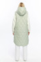 Women's Hooded Long Snap Fastener Inflatable Filling Vest - 7