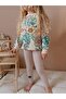 Girl's Suit with Floral Printed Tights - 2