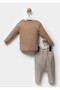Baby Boy Set - 100% Cotton, Person Pattern, Brown Color - 2