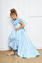 Blue Satin Girl's Evening Dress - 5