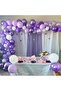 15 Pieces Lilac - Purple - White - Balloon Set with Transparent Confetti, Balloon Quality - 5