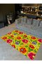 Kemal Collection Yellow Themed Floral Flower Figures Patterned Woven Base Modern Decorative Carpet 21 - 2