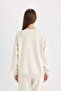 Women's Cream Sweat - V2697Az/Bg759 - 5