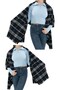 1 Piece Women's Soft Textured Winter Patterned Scarf Shoulder Shawl in Navy Blue, Suitable for Large Sizes - 5