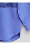 Lace Embroidered Skirt Button Detailed Shirt -Indigo - 7