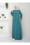 Tesettür Gi̇yi̇m Mevlana Sports Ferace Sleeves with Pleats, Buttons, and a Pleated Pocket on the Back with a Cover - 7